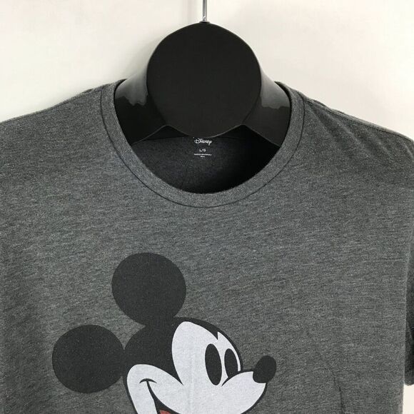 Old Navy Disney Mickey Mouse T-Shirt Men's Large Gray Graphic Print Crew Neck - Picture 3 of 10